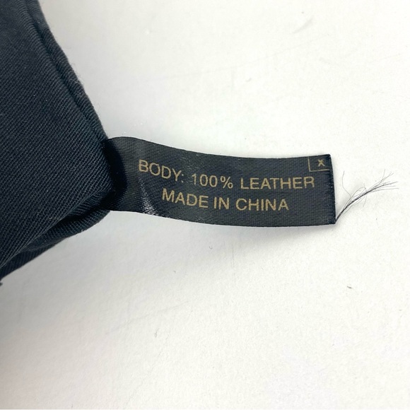 Margot Cognac Brown 100% Leather Large Wristlet Leaf Paisley Pattern 9.75x6 in. - Picture 9 of 12